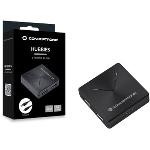 CONCEPTRONIC 4-Port Hub USB-A3.0/Mini-B -4xA3.0 o.Netz. sw