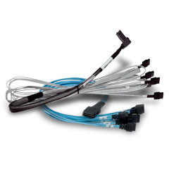 Broadcom - Internes SAS-Kabel - 1x8 Slim SAS (SFF-8654) (M) zu 2x (SFF-8639) - 1 m