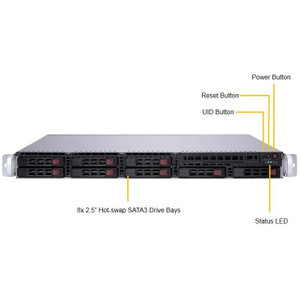 Barebone Server Supermicro 1U Dual 3647  8 Hot-swap 2.5"  600W Redundant Platinum  Super Server 1029P-MTR