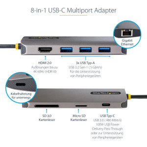 D StarTech USBC MULTIPORT ADAPTER 4K 60HZ