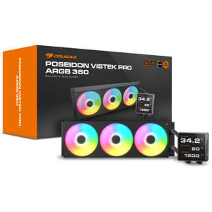 K COUGAR CPU Wasserkühlung Poseidon Vistek Pro 360,ARGB,Schw.