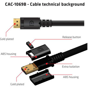 Club3D DisplayPort-Kabel 1.4 HBR3 32.4Gb/s 4m 8K60Hz St/St retail