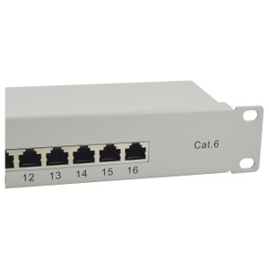 Equip Patchpanel 16x RJ45 Cat6 19" FTP 1HE ISO/IEC hellgrau