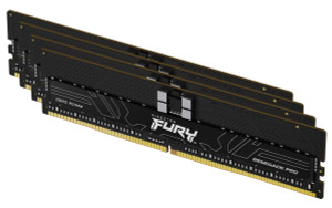KF576RH40RBK4-128, 128GB 7600MT/s DDR5 ECC Reg CL40 DIMM (Kit of 4) 1Rx8 FURY Renegade Pro Black
