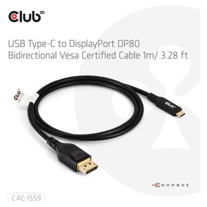 Club3D Kabel USB Typ C - DP 2.1 1m 10K60Hz St/St