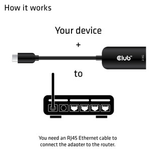 Club3D Adapter USB 3.2 Typ C  RJ45 2.5Gb St/Bu