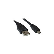 Kabel USB 2.0 A-B Mini 3.0m schwarz