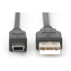 DIGITUS USB 2.0 Anschlusskabel Typ A -mini B St/St 1.8m, sw