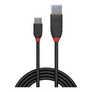 LINDY USB 3.1 Kabel Typ A/C 3A Black Line M/M 1m