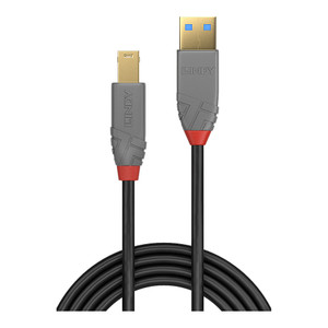 LINDY 2m USB 3.0 Typ A an B Kabel Anthra Line 5Gbit/s