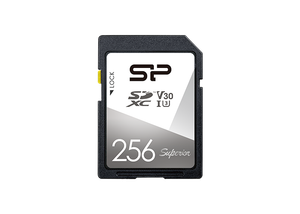 SP256GBSDXCV3V10, 256GB SDXC Superior V30 UHS-1 R/W up to 100/80 MB/s, UHS-1 (U1), 4K Ready