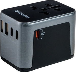 49545, Universal Travel Adapter UTA-03 PD30W / QC / 2xUSB / 2xType-C