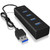 USB3,0 HUB 4Port ICY BOX passiv Aluminium Black