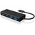 USB HUB 5Port ICY BOX 2xUSB3.0 2xUSB-C 1xUSB Power Delivery 60W SuperSpeed passiv Black
