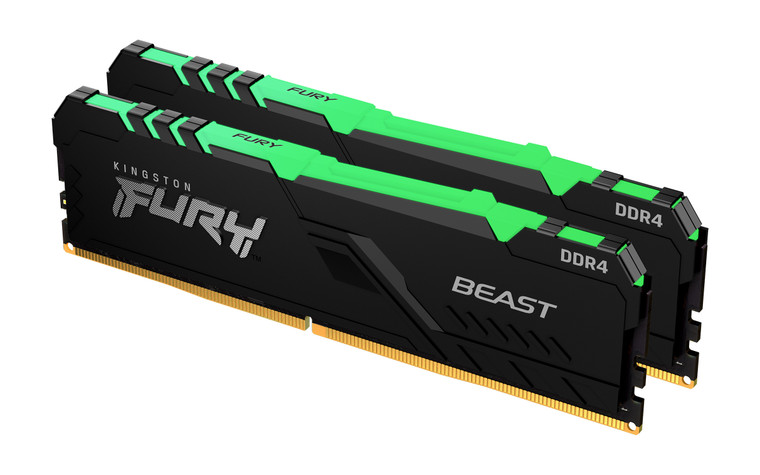 KF426C16BB12AK2/32, 32GB 2666MT/s DDR4 CL16 DIMM (Kit of 2) 1Gx8 FURY Beast RGB