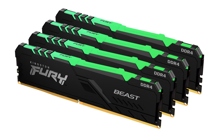 KF426C16BB2AK4/64, 64GB 2666MT/s DDR4 CL16 DIMM (Kit of 4) FURY Beast RGB