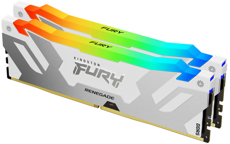 KF564C32RWAK2-64, 64GB 6400MT/s DDR5 CL32 DIMM (Kit of 2) FURY Renegade RGB White XMP