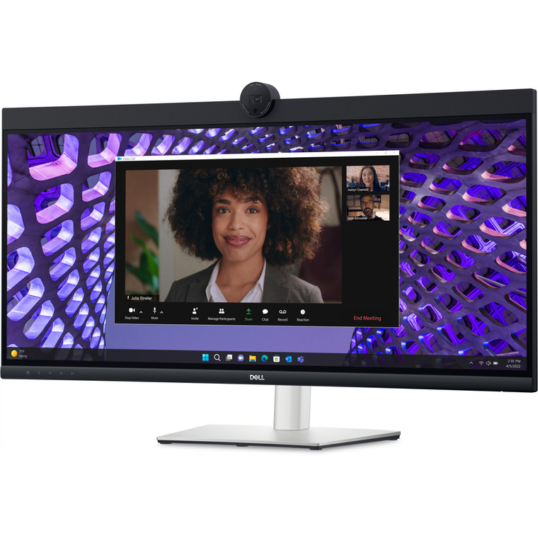 86,71cm/34" (3440x1440) Dell P3424WEB 21:9 Curved WQHD IPS 60Hz 5ms HDMI DP RJ45 Webcam USB-C VESA Black/Silver