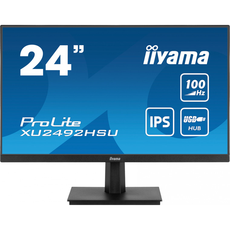 61cm/24" (1920x1080) Iiyama ProLite XU2492HSU-B6 16:9 FHD IPS 100Hz 0,4ms HDMI DP USB Speaker Black