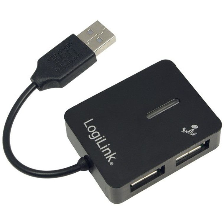 USB2,0 HUB 4Port LogiLink Smile passiv Black