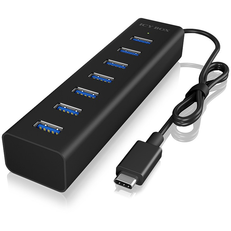 USB3,0 HUB 7Port ICY BOX USB-C SuperSpeed Black