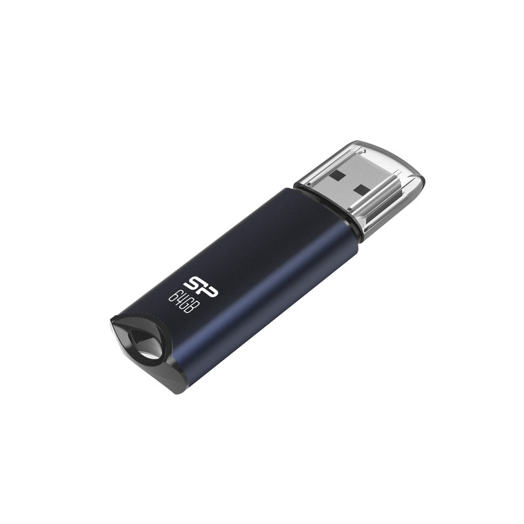 SP064GBUF3M02V1B, 64GB USB 3.2 Gen 1 Marvel M02 Blue, Built-in straphole, Aluminum housing