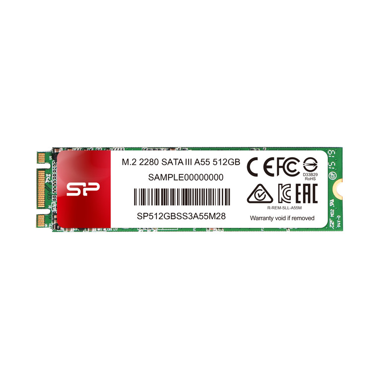 SP512GBSS3A55M28, 512GB Silicon Power Ace A55 SSD - M.2 2280, Value Series 3D NAND, Max 560/530 Mb/s