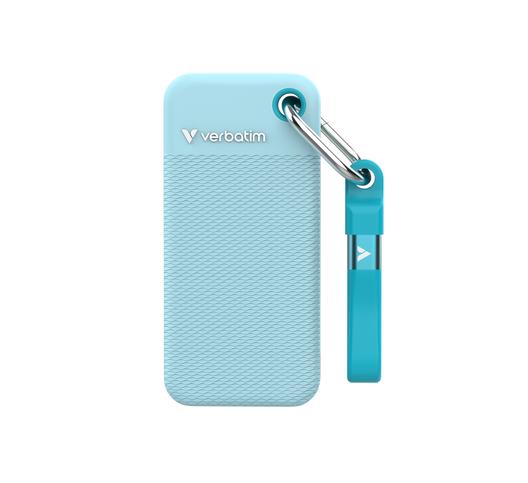 32324, Pocket SSD USB 3.2 GEN 2 1TB Polar Blue incl. two rubber sleeves