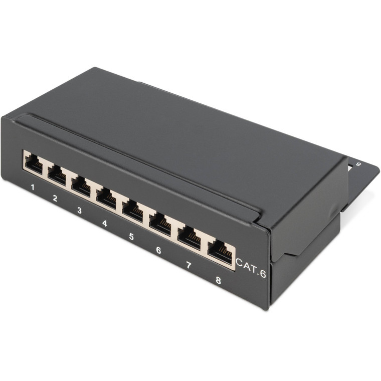 DIGITUS Patchpanel 1HE 8-Port Cat6 geschirmt schwarz