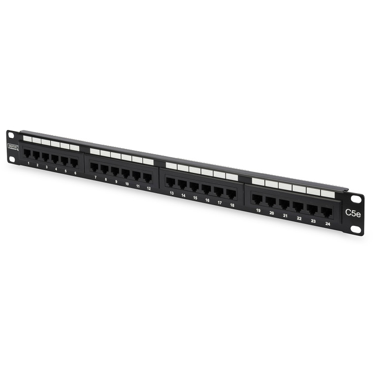 DIGITUS Patchpanel 1HE 24-Port Cat5e ungeschirmt schwarz