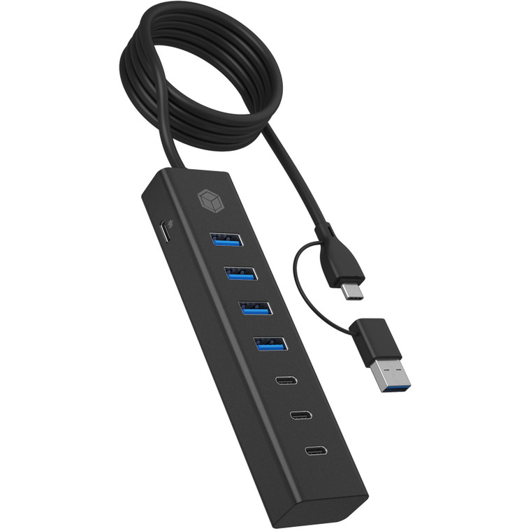 ICY BOX IB-HUB1737-C3 USB-C/USB-A 3.2 HUB 7-Port 4xUSB-A  3xUSB-C