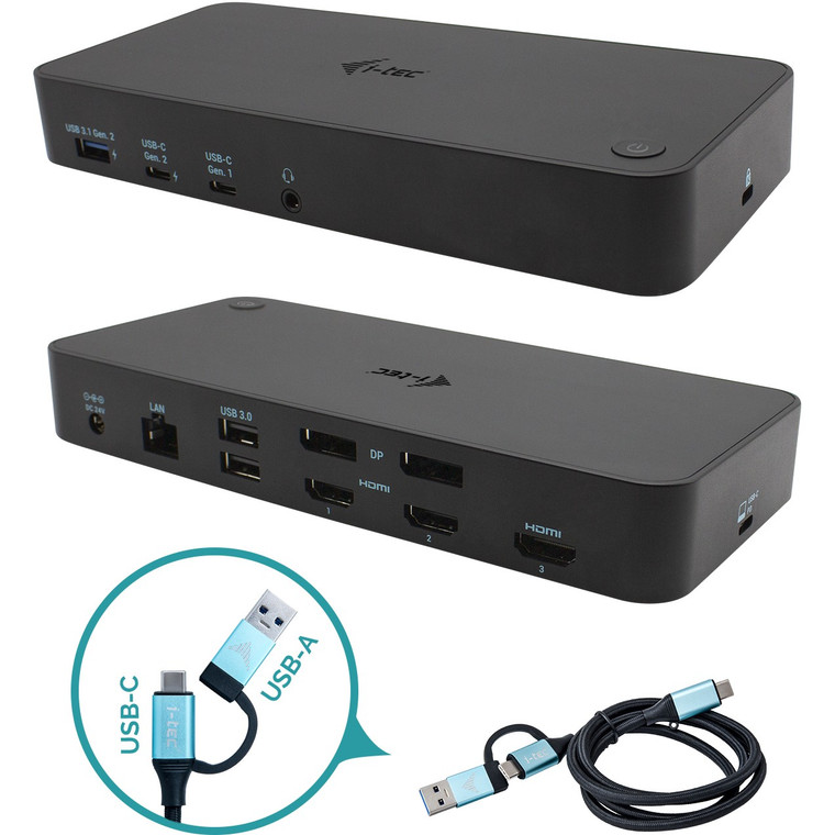 D I-TEC USB 3.0/USB-C Tripledock mit PD 100W 3x4K 60Hz