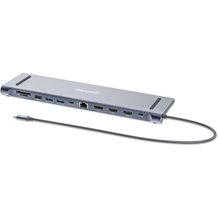 MANHATTAN Dockingstation 12-in-1 4K 1xHDMI 2xDP 3xUSB-A