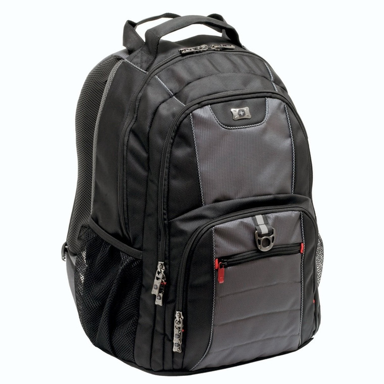 WENGER Pillar Notebook Rucksack fuer 35,8 bis 39,6cm 14,1 bis 15,6Zoll Tablet, Laptop schwarz grau