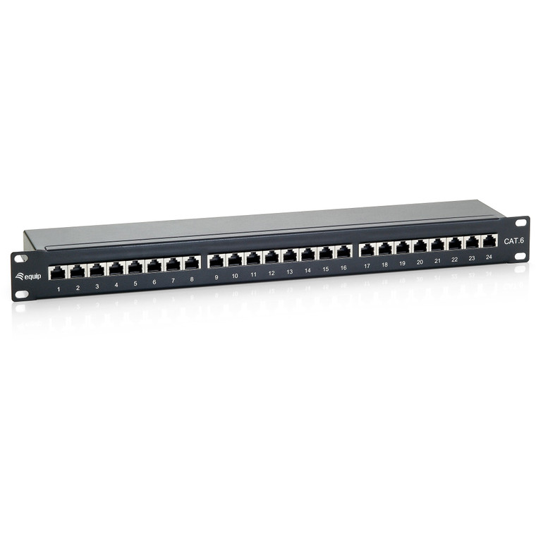 Equip Patchpanel 24x RJ45 Cat6 19" FTP 1HE Premium schwarz