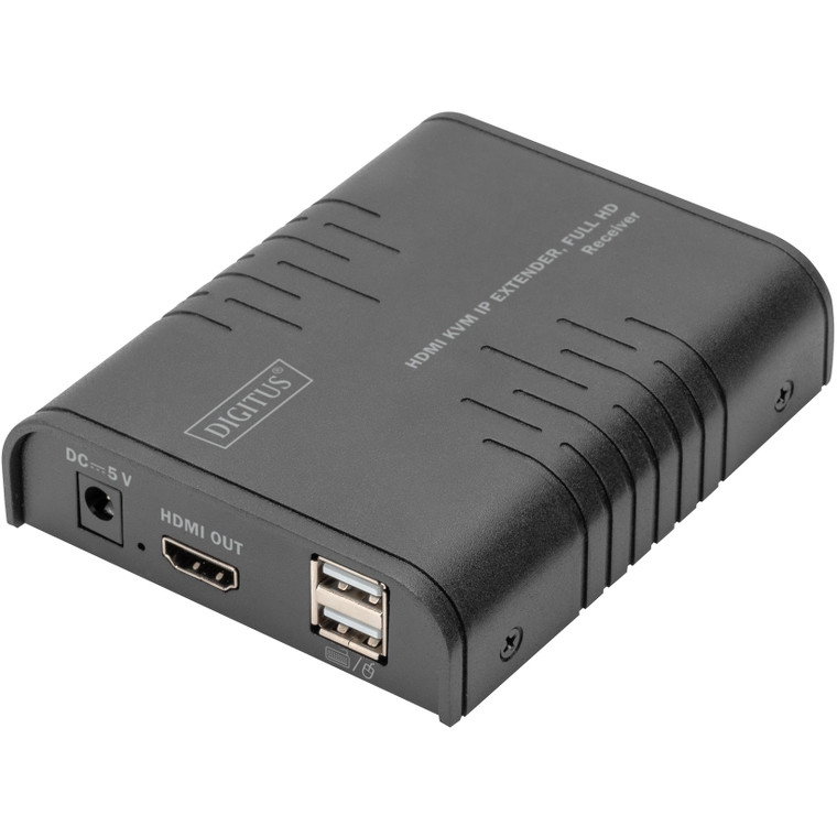 DIGITUS HDMI KVM IP Extender Receiver, Full HD 1,2m Kabel