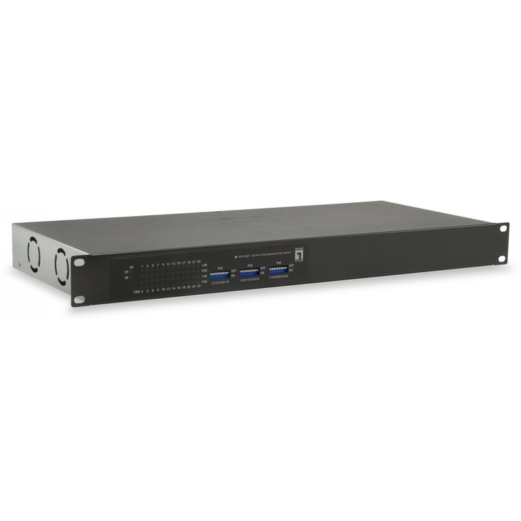 Switch 24x FE FGP-2601 2xGE 19" 150W 24xPoE