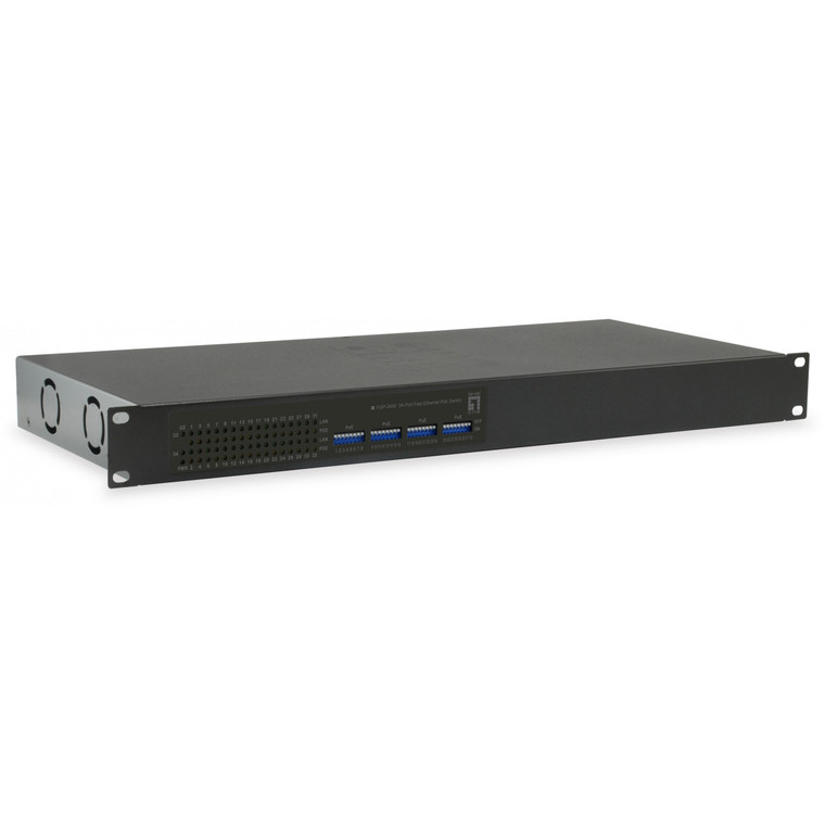 Switch 32x FE FGP-3400W380 2xGE 19" 380W 32xPoE