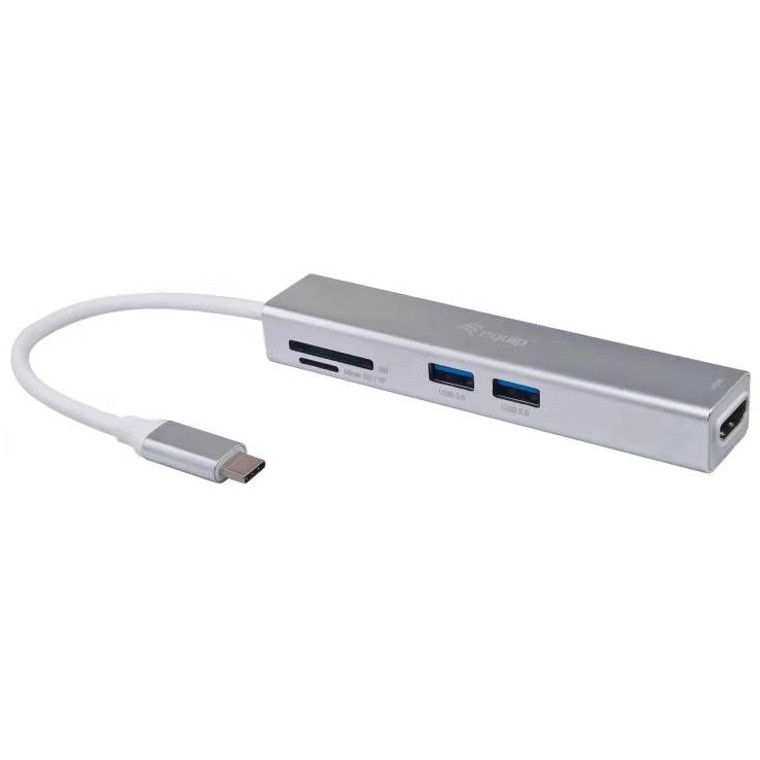 Equip Adapter USB-C - HDMI.2xUSB3.0.SD 4K30Hz 0.15m sw