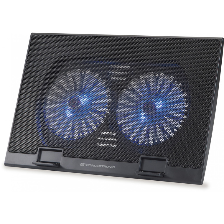 CONCEPTRONIC 2-Fan USB-A2.0 Laptop-Kühlpad 30Kg 17" sw