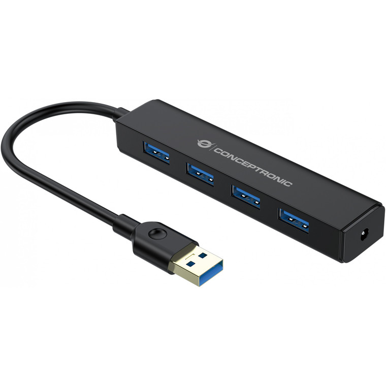 CONCEPTRONIC 4-Port Hub USB-A3.0-4xA3.0 o.Netz. sw
