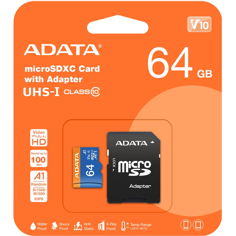 CARD MicroSD 64GB ADATA SDXC (UHS-I Class 10) m. A. retail