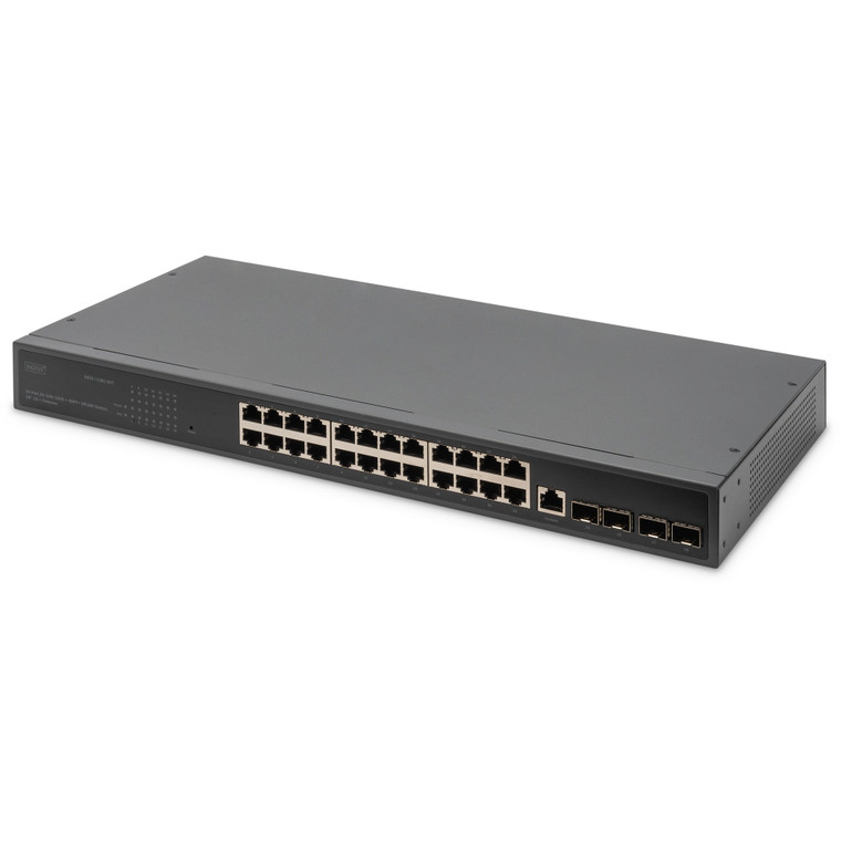DIGITUS Switch 19" 24-Port +4x SFP+Gigabit managed schwarz