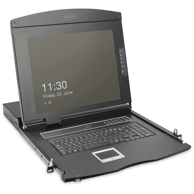 DIGITUS Modulare Konsole 19"HD LCD,8-port HDMI KVM Frankr.