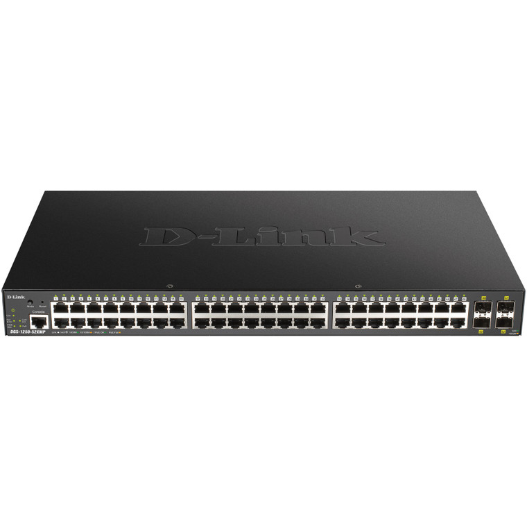 D-Link DGS-1250-52XMP 52-Port Smart Mgd. PoE+ Gigabit Switch