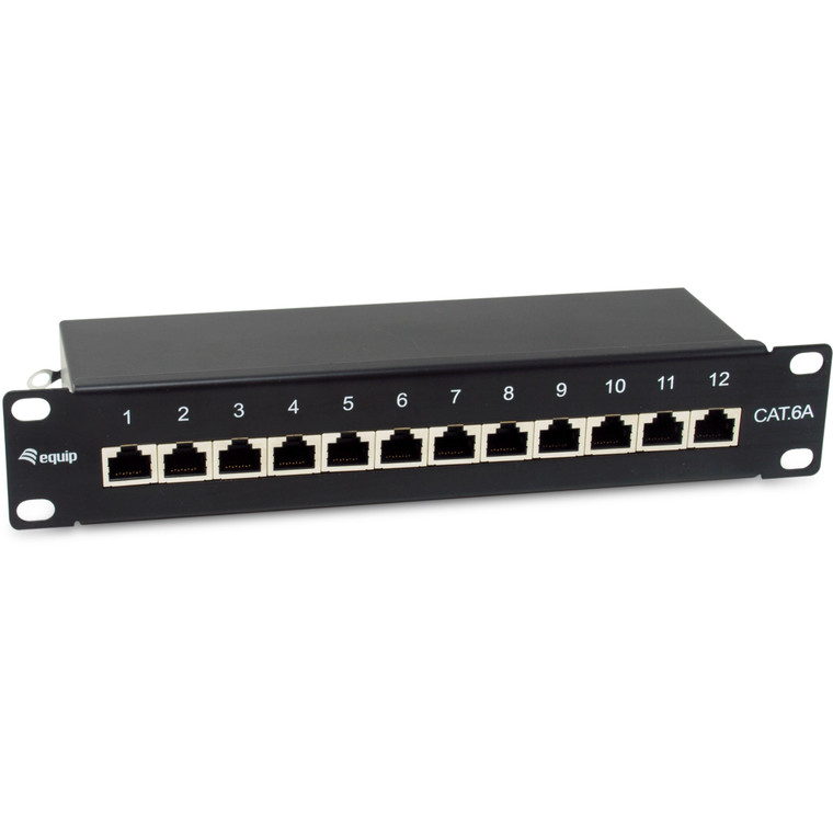 Equip Patchpanel 12x RJ45 Cat6A 10" FTP 1HE Premium schwarz