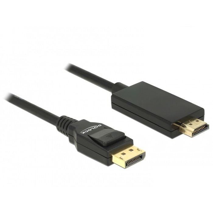 DELOCK Kabel Displayport 1.2 Stecker  High Speed HDMI-A Stecker Passiv 4K 2 m schwarz