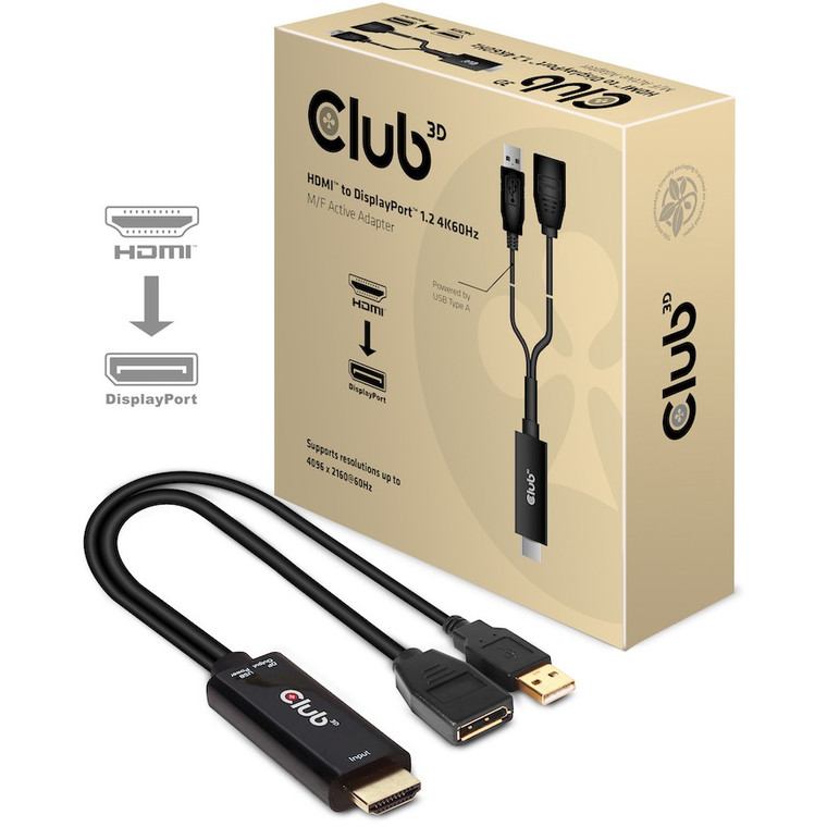 Club3D Adapter HDMI 2.0  DP 1.2 4K60Hz HDR aktiv St/Bu retail