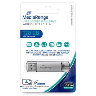 STICK MediaRange USB-Stick 128GB USB 3.1 combo mit USB Type-C