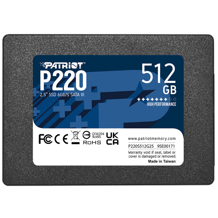 2,5" Patriot P220 512 GB (schwarz, SATA III 6 Gb/s, 2,5")